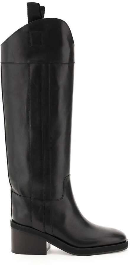 Jimmy Choo Black Lined Leather Women's Boots | Shop the world's 