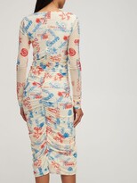 Thumbnail for your product : Ganni Printed mesh midi dress