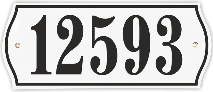 Personalised Enamel Address Sign cm | 5.9" X 14.6" - New Porcelain House Number Plaque, Vertical, Customisable, Vintage Style