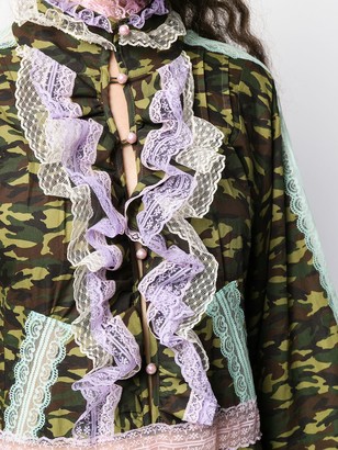 Natasha Zinko Camouflage-Print Ruffle Dress