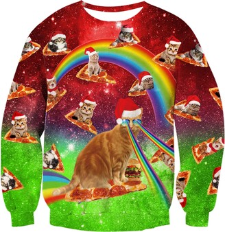 ALISISTER Mens Ugly Christmas Jumpers Funky Cat Printed Xmas Pullover  Sweatshirt Casual Sport Party Long Sleeve Sweater Top S - ShopStyle  Crewneck Knitwear