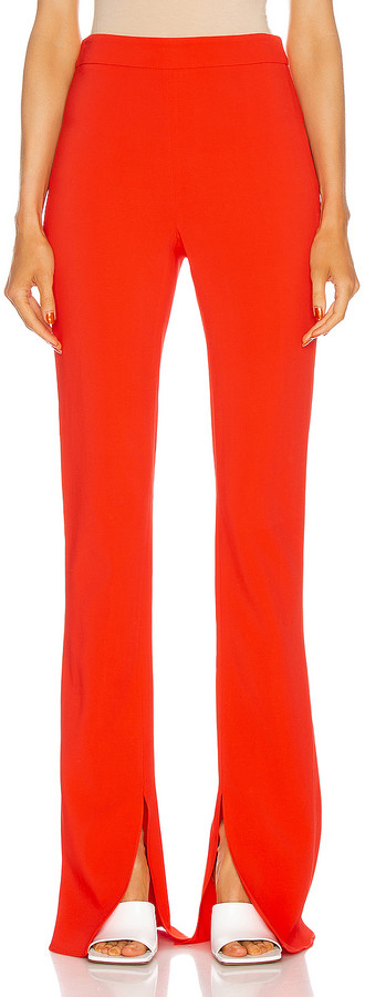 red high waisted flare pants