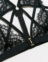 Thumbnail for your product : Hunkemoller Jenny cut-out lace bralette with back detail in black
