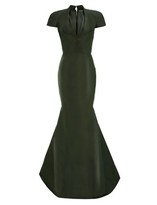 Thumbnail for your product : Zac Posen Forest Silk Draped Collar Gown