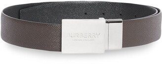 Burberry Reversible Plaque Buckle Grainy Leather Belt