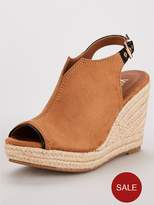 Thumbnail for your product : Wallis Spinning Microfibre Foot Cover Peep Toe Wedge - Tan