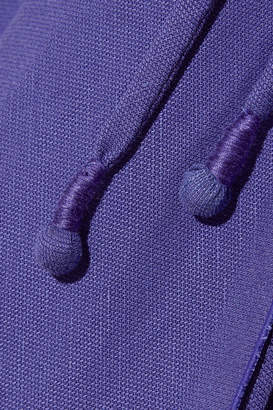 Apiece Apart Rosehip Tencel And Linen-blend Wrap Midi Skirt - Purple