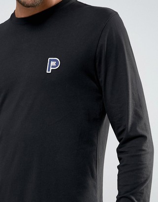 Penfield Plano Long Sleeve Top Small P Logo In Black