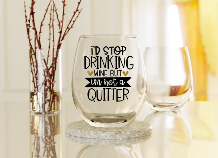 Gift For Friend, I'd Stop Drinking, Wine Lover, Gift, Funny Glass, Her, Christmas Best Friend