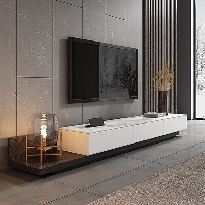 Bkoksety Modern Simple Expandable Rock Slab TV Stand