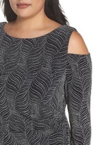 Thumbnail for your product : Sangria Plus Size Women's Cold Shoulder Glitter Knit Sheath Dress