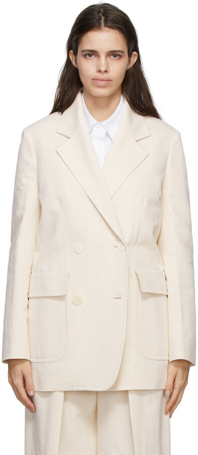 Off White Linen Jacket | Shop the world's largest collection of fashion ShopStyle