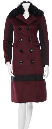Burberry Shearling Collar Cashmere Coat w/ Tags