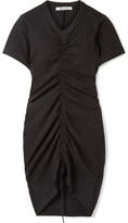 T by Alexander Wang - Gathered Stretch-cotton Jersey Mini Dress - Black
