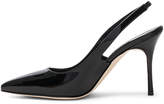 Thumbnail for your product : Manolo Blahnik Patent Leather Allura 90 Sandals in Black Patent | FWRD