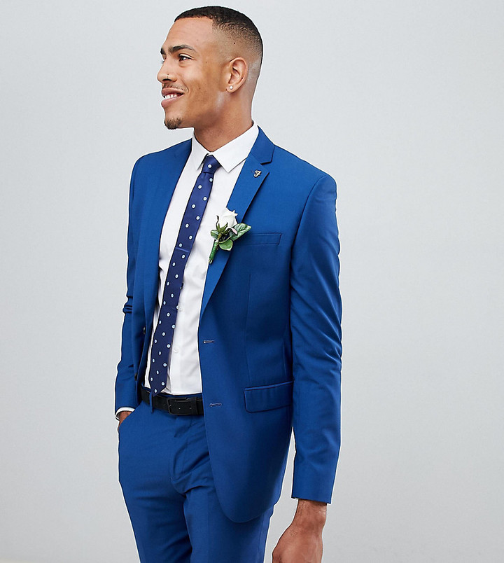 Farah Smart Farah skinny fit suit jacket in blue - ShopStyle