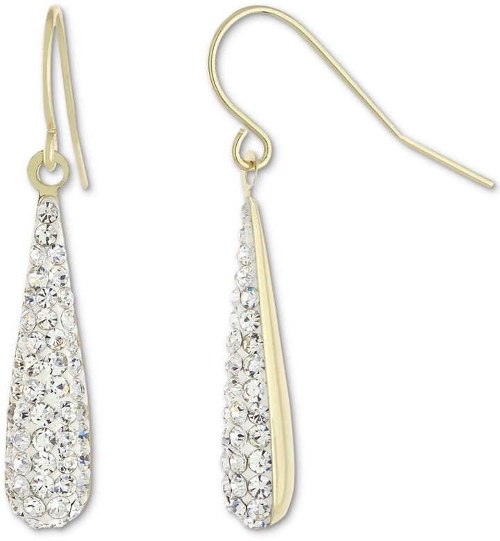 Giani Bernini Crystal Teardrop Drop Earrings in 18k Gold-Plated Sterling  Silver, Created for Macy's - ShopStyle