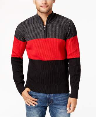 Sean John Men's Colorblocked Plated-Knit Sweater, Created for Macy's