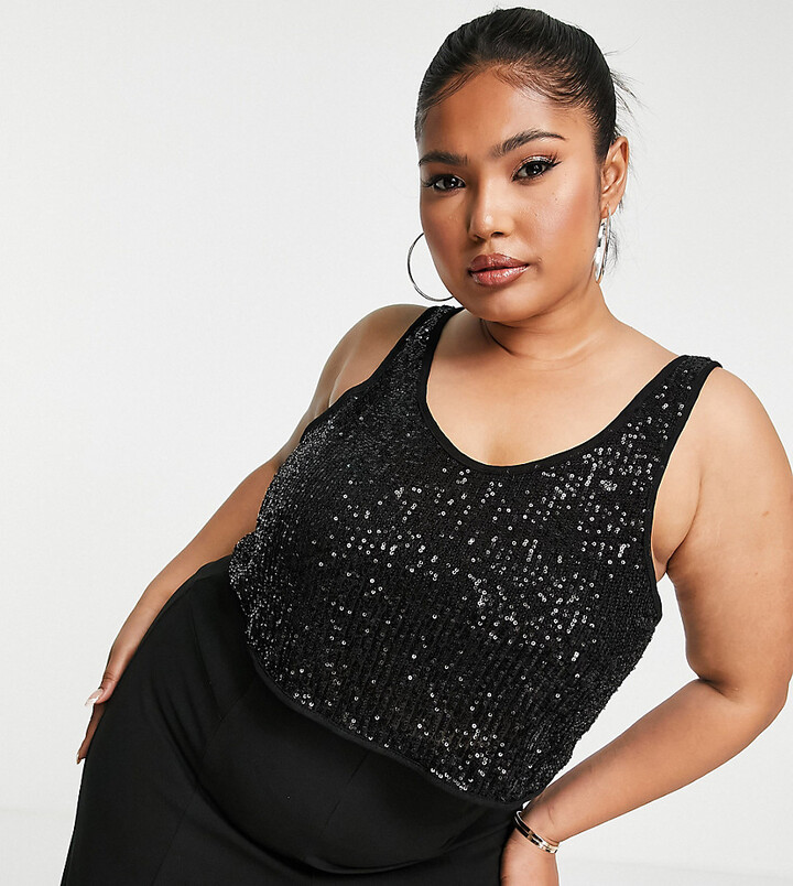 Plus Size Sequin Tops | Shop the world's largest collection of fashion |  ShopStyle UK