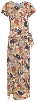 AMIR SLAMA Palm Leaf Print Maxi Dress