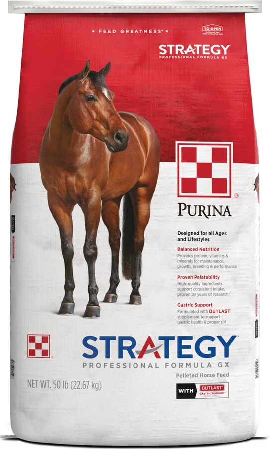 Purina Animal Nutrition Purina Strategy Professional Formula GX Horse Feed, 50-lb bag