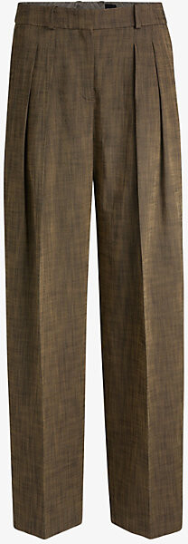 Womens Open Miscellaneous Centre-Crease Straight-Leg Mid-Rise Woven Trousers 6