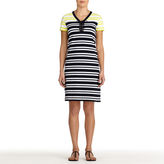 Thumbnail for your product : Jones New York Stretch Cotton Short Sleeve V-Neck Dress