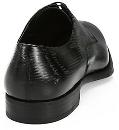 Giorgio Armani Textured Chevron Leather Derby Shoes