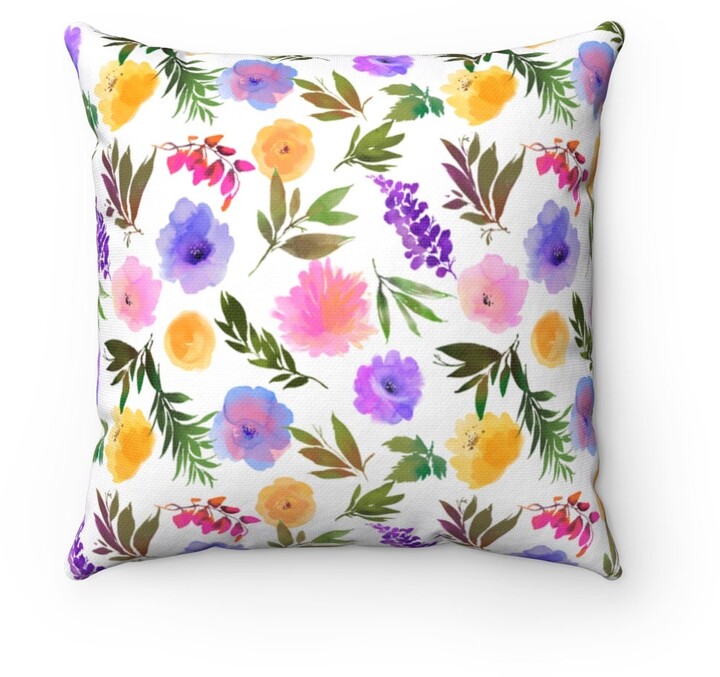 Cream with Print of Anemone Summer Flowers Evans Lichfield Cushion Cover 