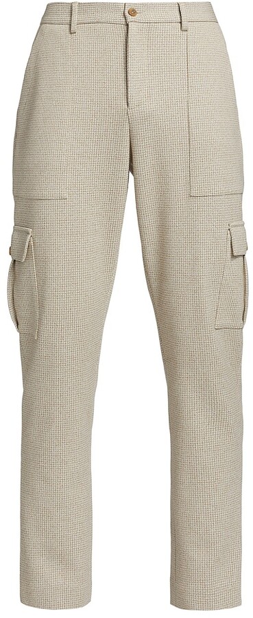 Saks Fifth Avenue Slim-Fit Herringbone Cargo Pants - ShopStyle