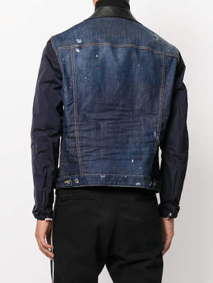 DSQUARED2 denim and leather patch jacket