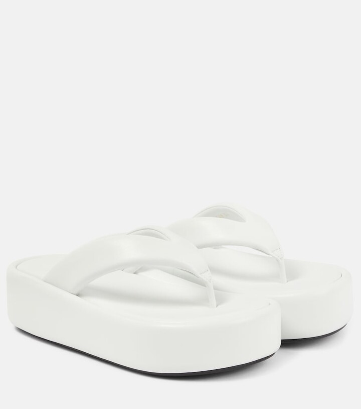 white platform thong sandals
