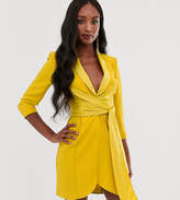 Thumbnail for your product : ASOS Design DESIGN Tall mini tux dress with self belt