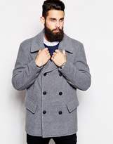 Thumbnail for your product : ASOS Wool Peacoat In Light Grey