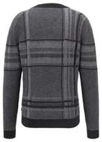 Thumbnail for your product : BOSS V-neck sweater in knitted large-scale check