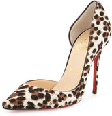 Thumbnail for your product : Christian Louboutin Iriza Calf Hair d'Orsay Red Sole Pump, Leopard/White