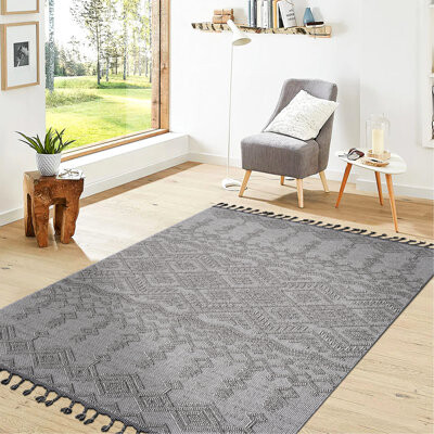 Dakota Fields 4x6 Traditional Area Rug In White/white - To Stains, Non-shedding, Soft Pile, For Dorm Room, Living Entryway Stylish Home Settings, Stain , Pet-, Fits