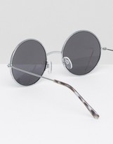 Thumbnail for your product : ASOS Round Sunglasses In Burnished Silver