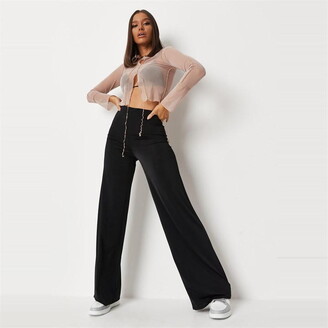 Missguided Slinky Wide Leg Trousers - ShopStyle