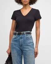 Thumbnail for your product : L'Agence Becca V-Neck Short-Sleeve Tee