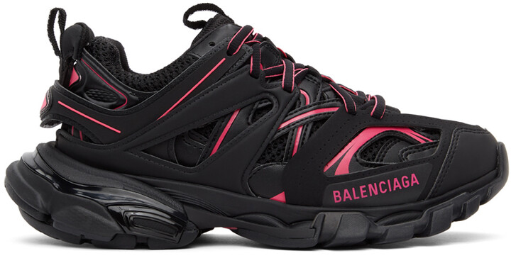 Balenciaga Black & Pink Track Sneakers - ShopStyle