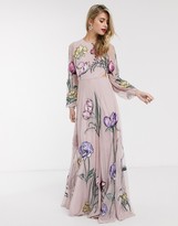 Thumbnail for your product : ASOS EDITION maxi dress with cut out back and oversized floral embroidery