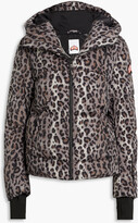 Thumbnail for your product : Jet Set Quilted leopard-print hooded ski jacket
