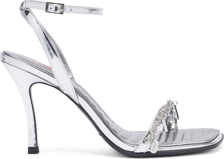 D-Vina-Strappy sandals in metallic leather