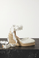 Thumbnail for your product : Castaner + Charo Ruiz Cini 100 Broderie Anglaise Cotton And Canvas Wedge Espadrilles - White