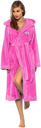 L&L Company Women Classic Soft Hooded Bath Robe Dressing Gown Bathrobe Tie Belt and Hood