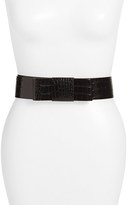 Thumbnail for your product : Kate Spade 'wide Flat Bow' Croc Embossed Belt