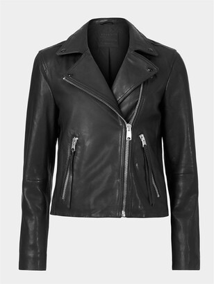AllSaints Dalby Leather Biker Jacket Black