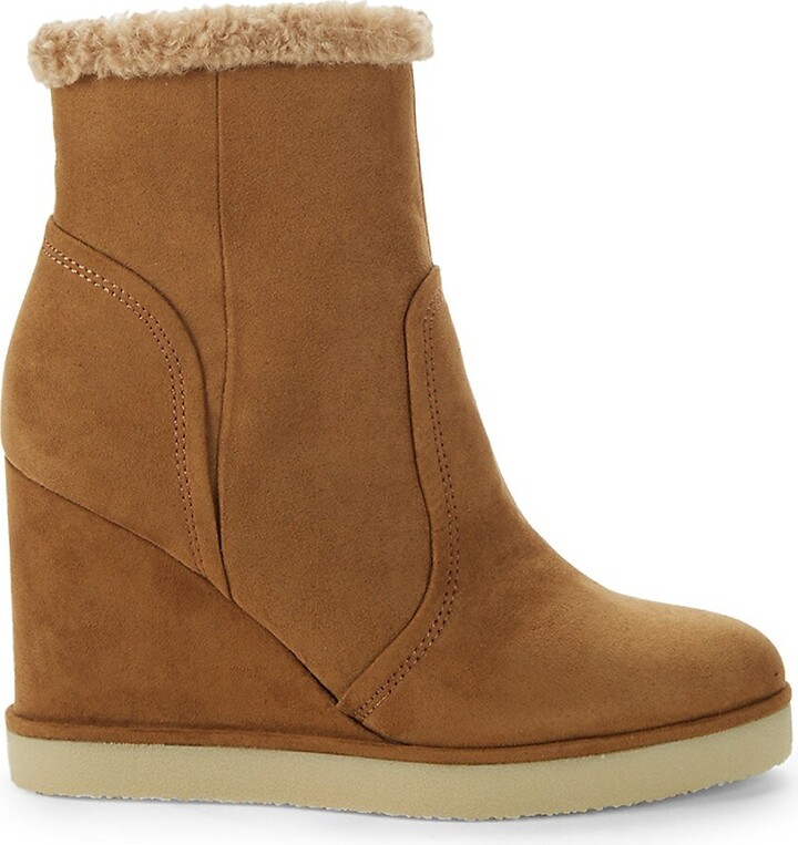 Steven by Steve Madden Marbella Faux Fur-Lined Wedge Booties - ShopStyle