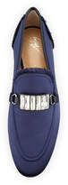 Thumbnail for your product : Giuseppe Zanotti Frayed Satin Loafer w/Jewel Strap